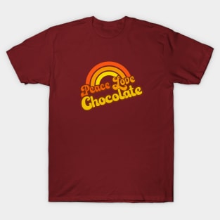 Retro Rainbow - Peace, Love Chocolate T-Shirt